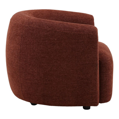 Rust Basketweave Tweed Fabric Chair 40.5 in Wide
