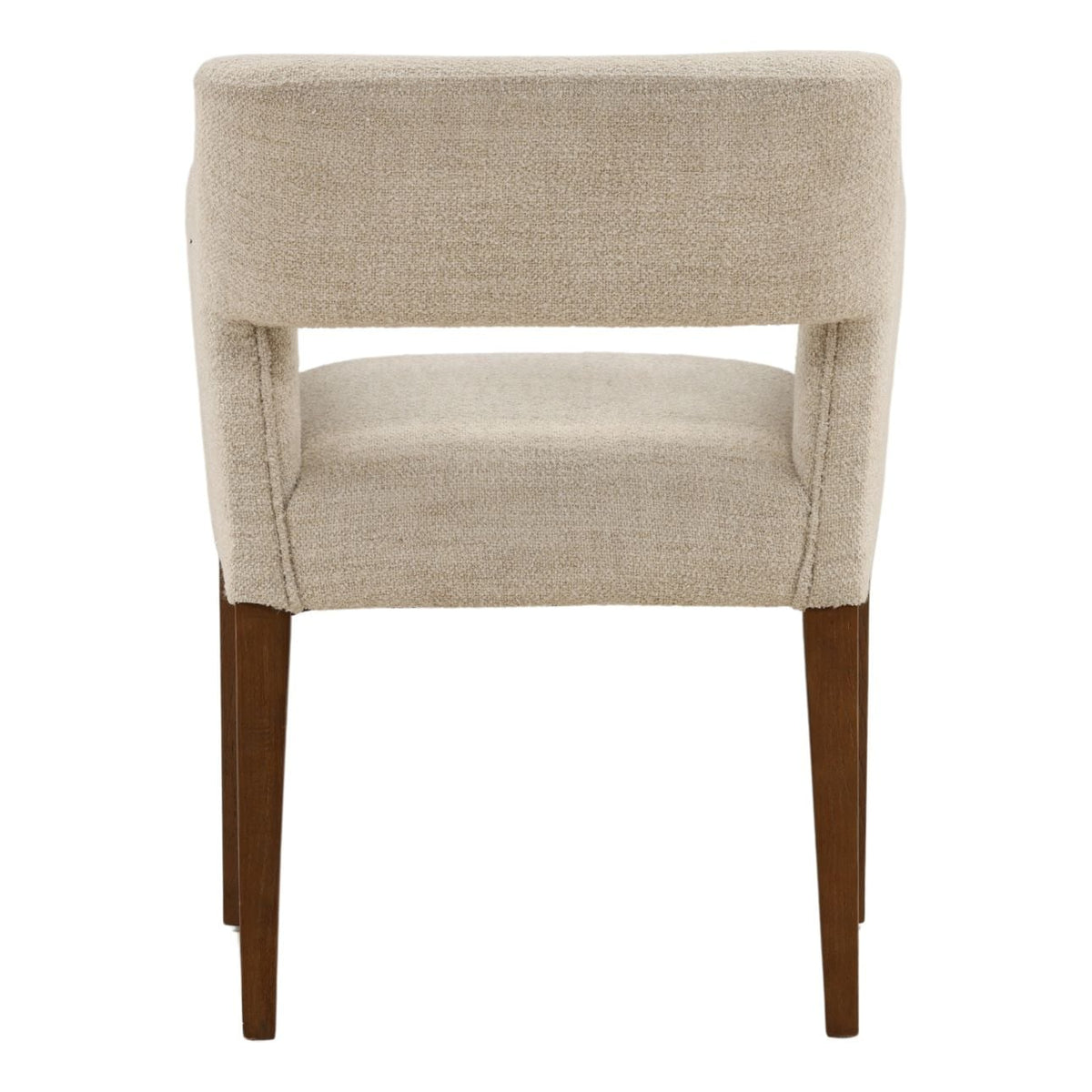 Refined Boucle Fabric and Wood Dining Chair
