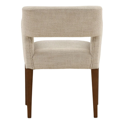 Refined Boucle Fabric and Wood Dining Chair