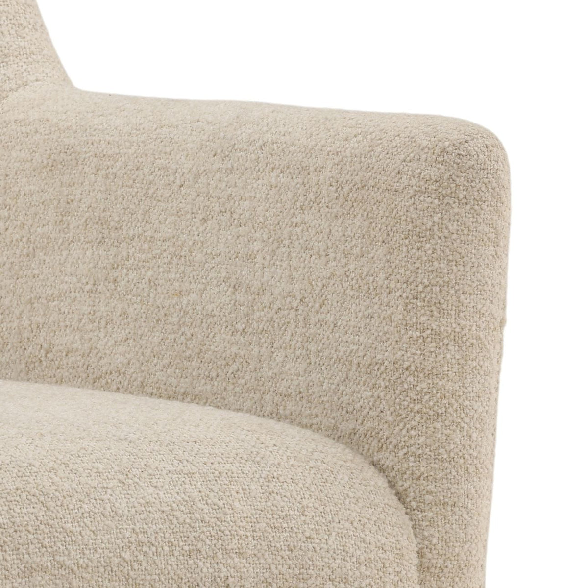Refined Boucle Fabric and Wood Dining Chair