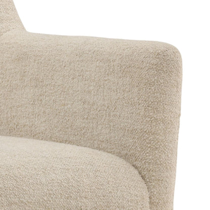 Refined Boucle Fabric and Wood Dining Chair