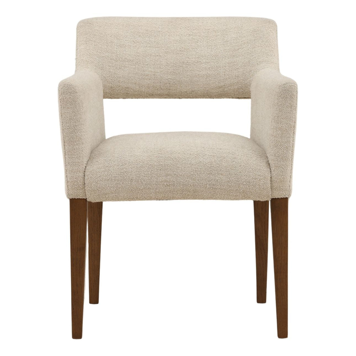 Refined Boucle Fabric and Wood Dining Chair