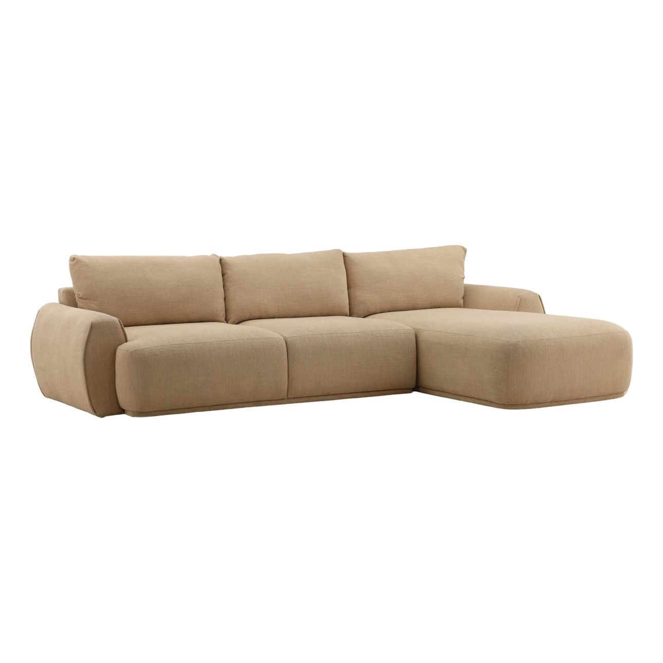 Sand Fabric Sectional 119.5 in Wide