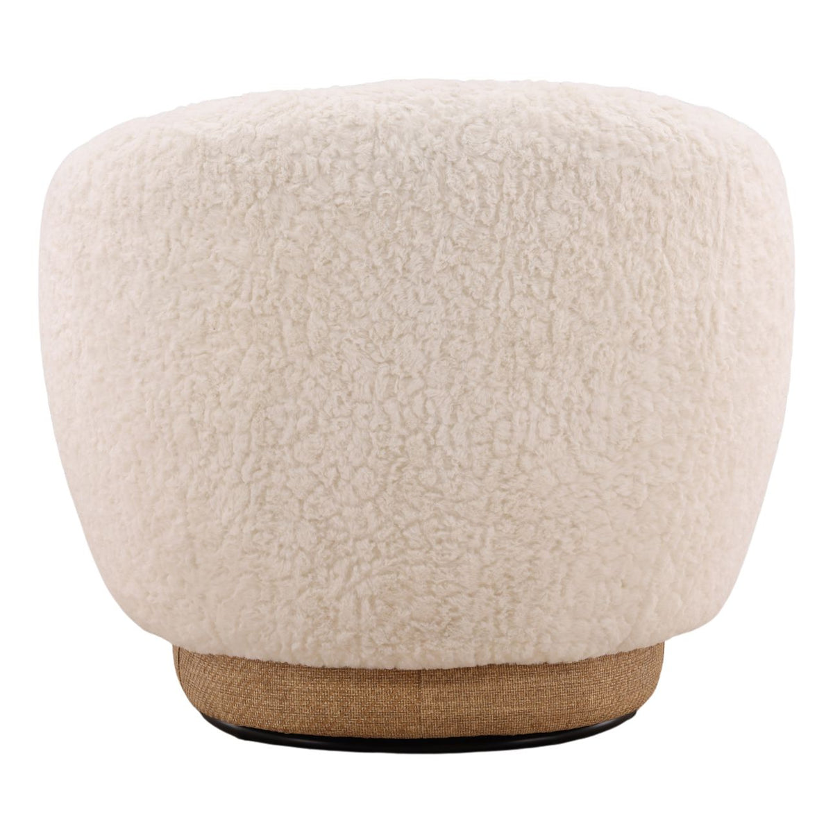 Crafted Sherpa Fabric and Cane Home Accent