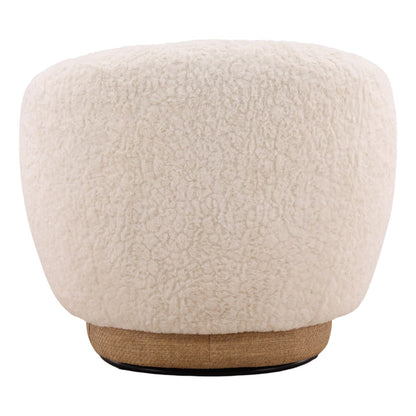 Crafted Sherpa Fabric and Cane Home Accent