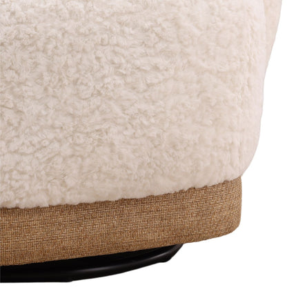 Crafted Sherpa Fabric and Cane Home Accent