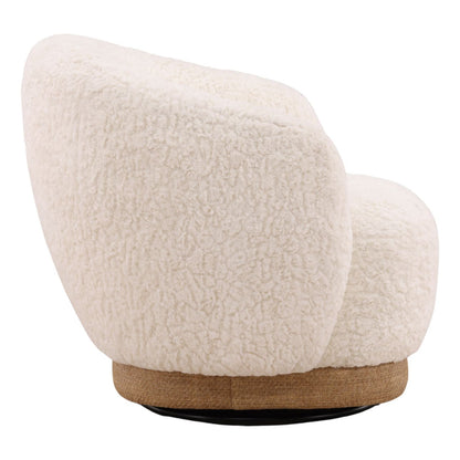 Crafted Sherpa Fabric and Cane Home Accent