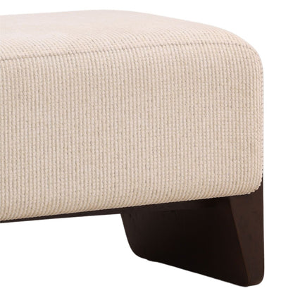 Heritage Checkered Chenille Fabric and Rubber Wood Bench