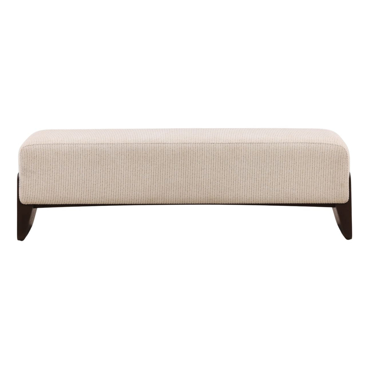 Heritage Checkered Chenille Fabric and Rubber Wood Bench