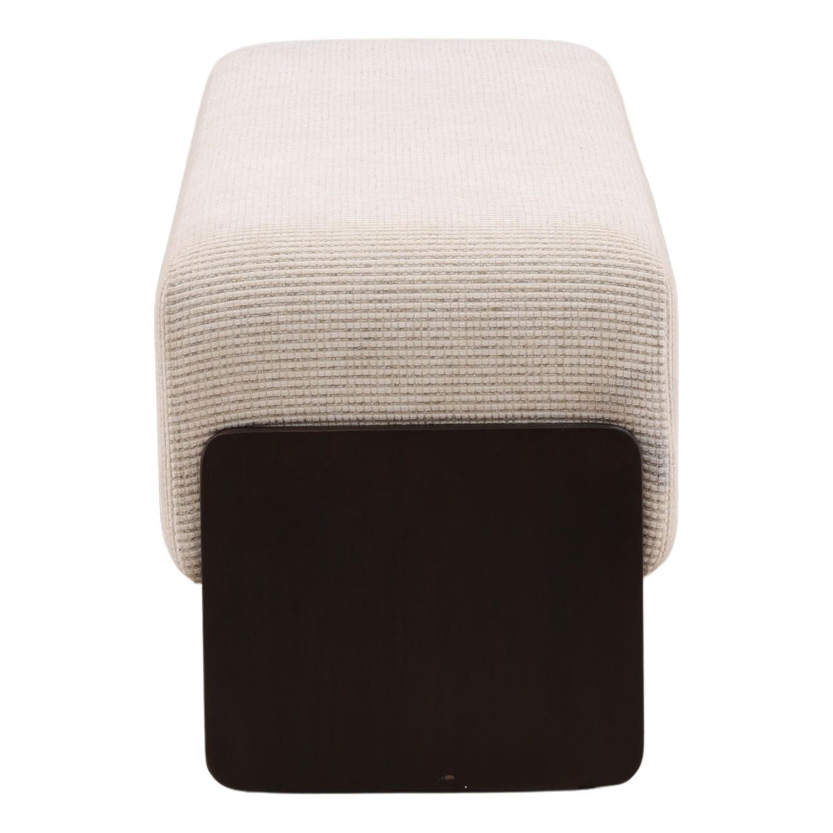 Heritage Checkered Chenille Fabric and Rubber Wood Bench