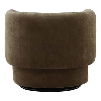 Moss Olive Velvet Fabric Chair 33 in Wide