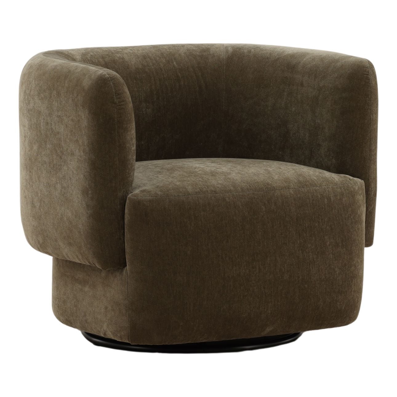 Moss Olive Velvet Fabric Chair 33 in Wide