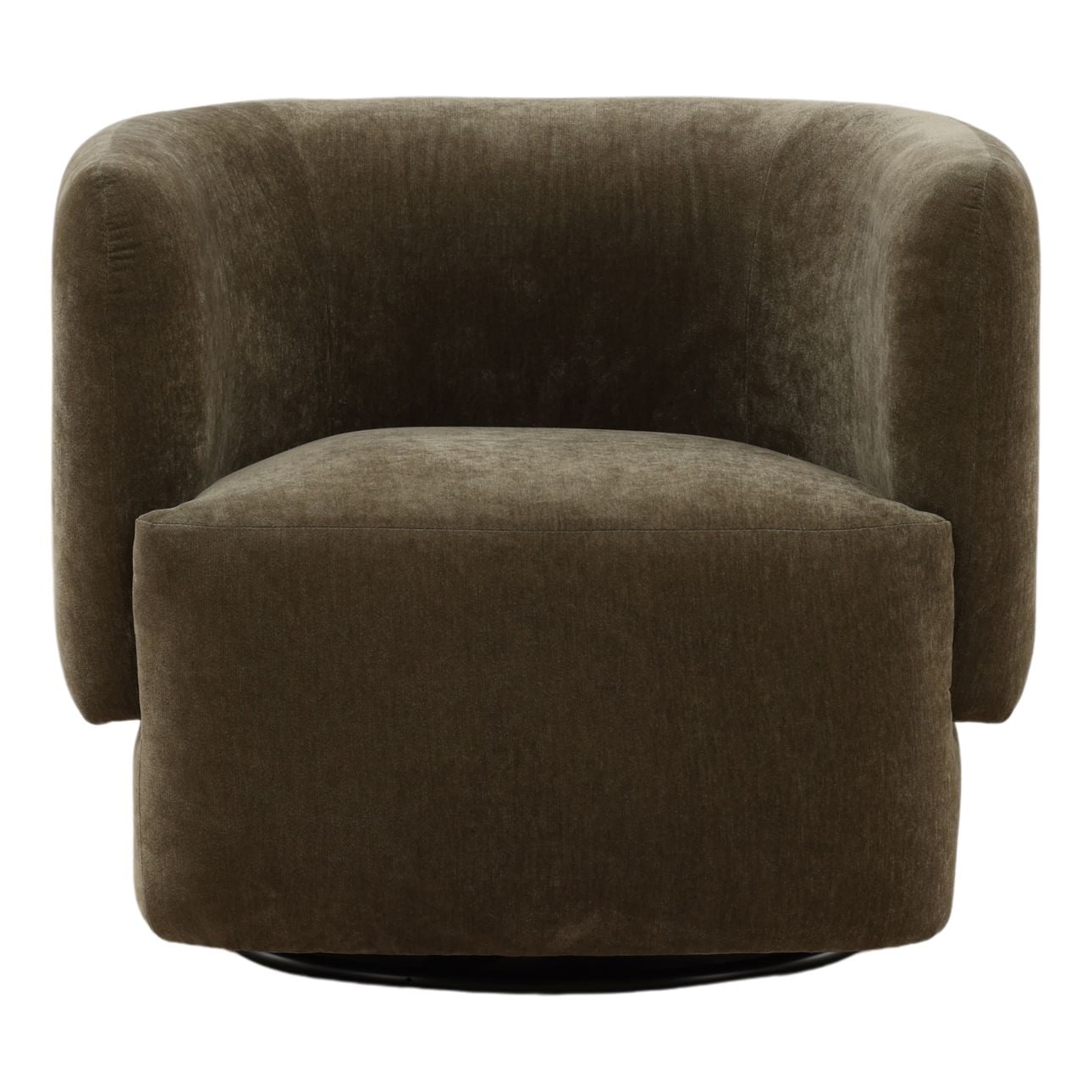 Moss Olive Velvet Fabric Chair 33 in Wide