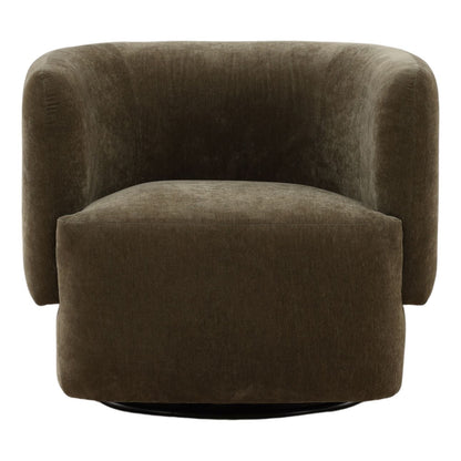 Moss Olive Velvet Fabric Chair 33 in Wide