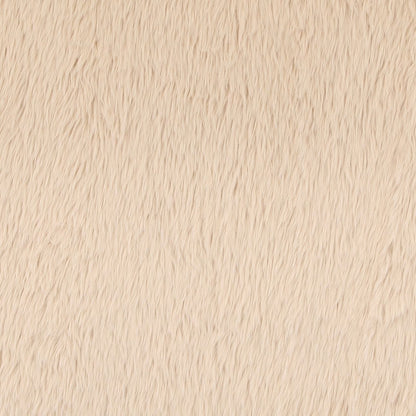 Sand and Light Natural Faux Fur Fabric and Rubber Wood Chair 24.5 in Wide
