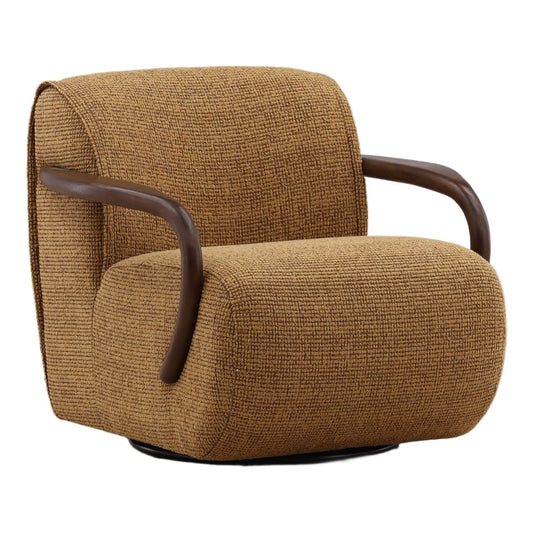 Signature Textured Chenille Fabric and Rubber Wood Home Accent