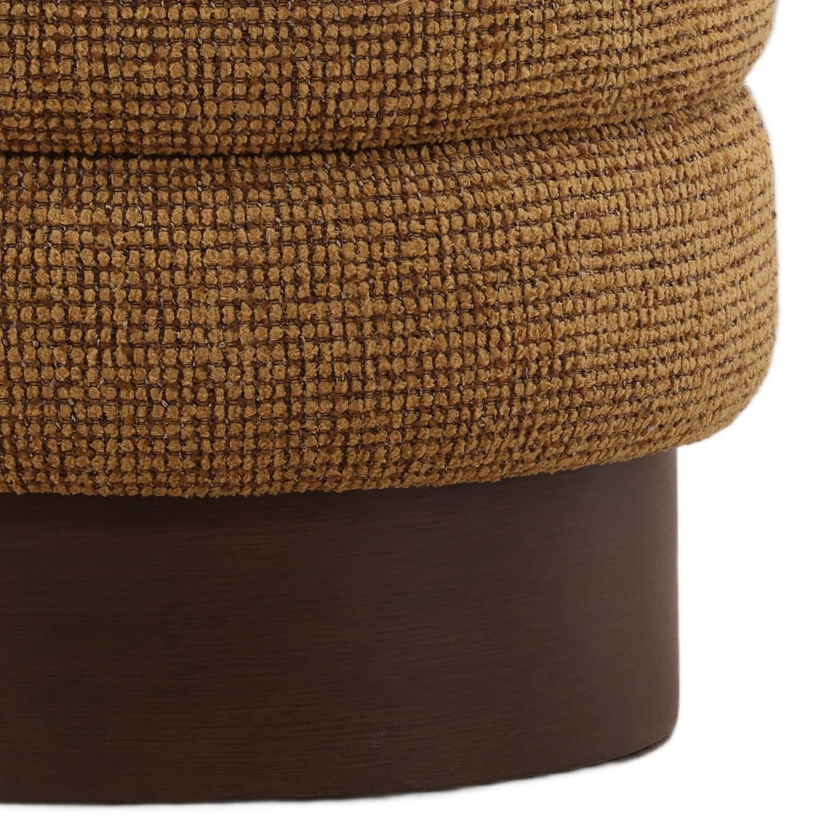 Crafted Textured Chenille Fabric and Veneer Wood Home Accent