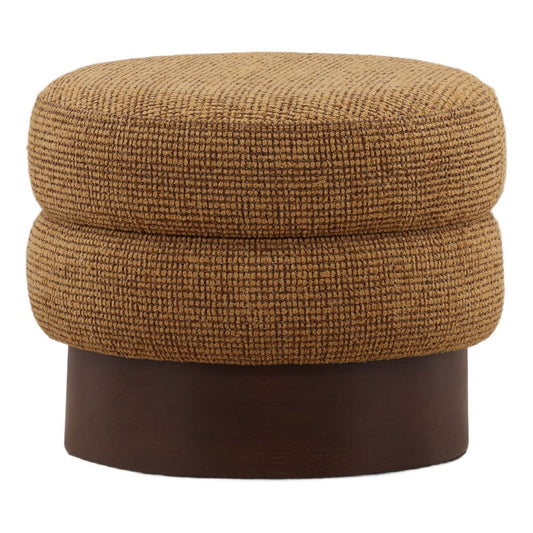 Crafted Textured Chenille Fabric and Veneer Wood Home Accent