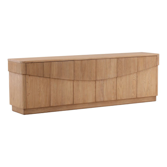 Light Natural Oak Wood Sideboard 97 in Wide