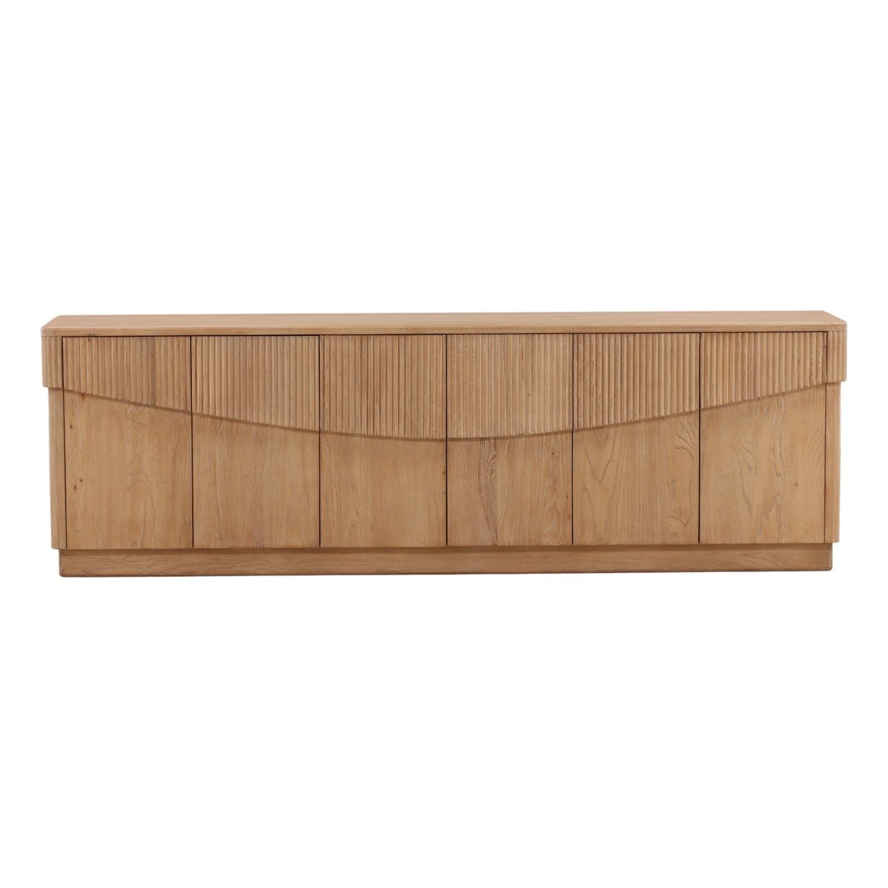 Light Natural Oak Wood Sideboard 97 in Wide
