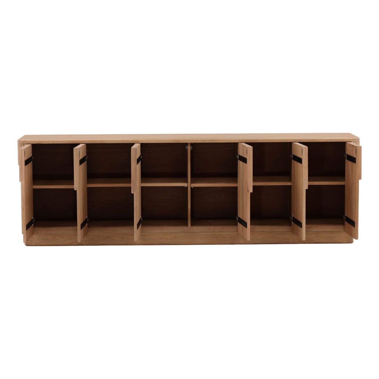 Light Natural Oak Wood Sideboard 97 in Wide