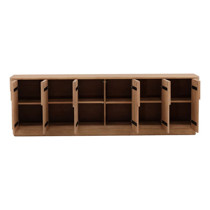 Light Natural Oak Wood Sideboard 97 in Wide