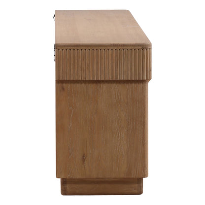 Light Natural Oak Wood Sideboard 97 in Wide