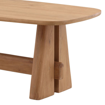 Light Natural Oak Wood Table 84 in Wide