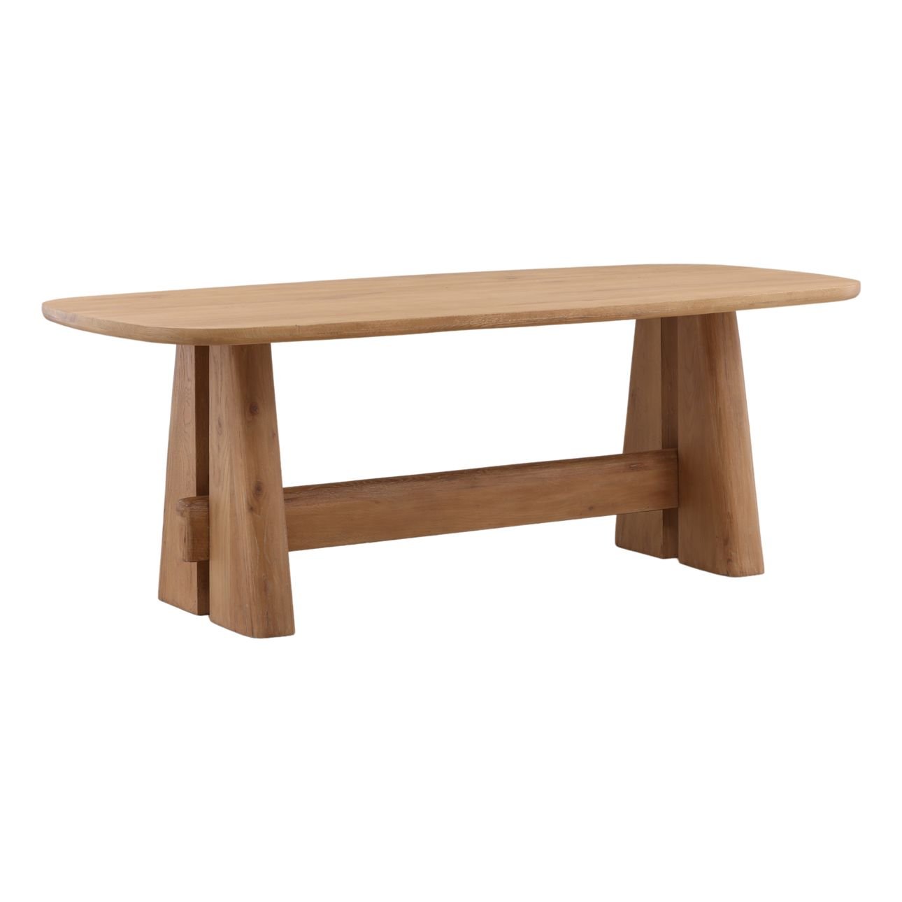 Light Natural Oak Wood Table 84 in Wide