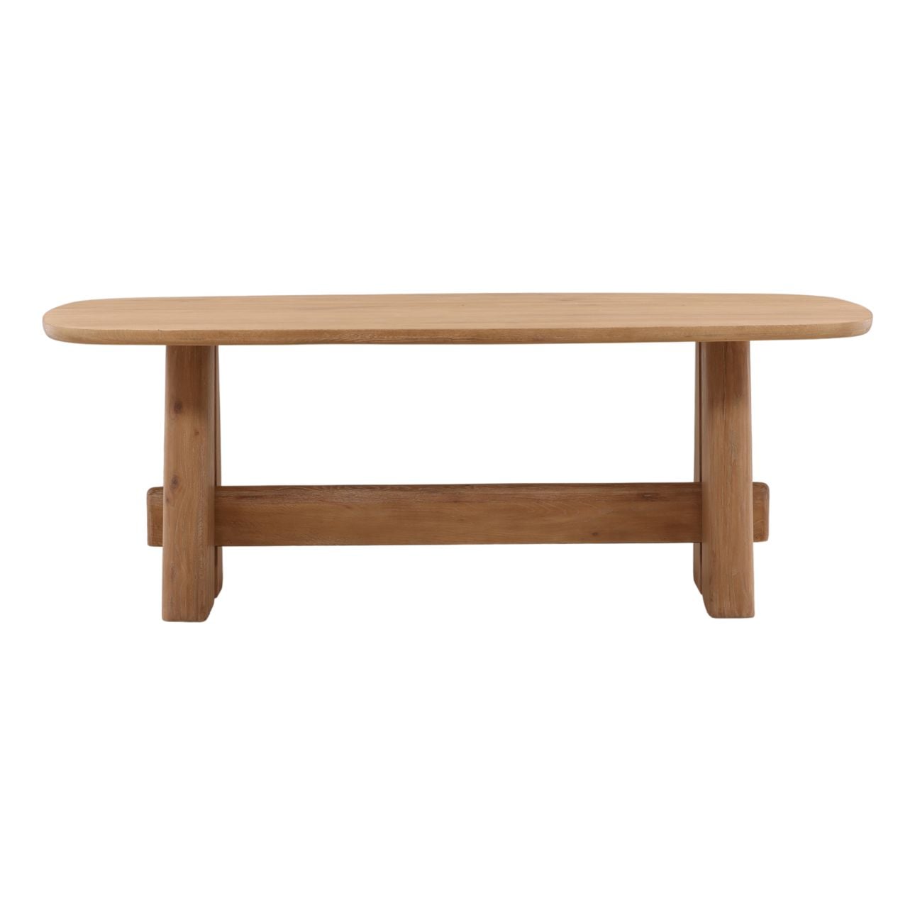 Light Natural Oak Wood Table 84 in Wide
