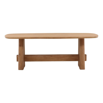 Light Natural Oak Wood Table 84 in Wide