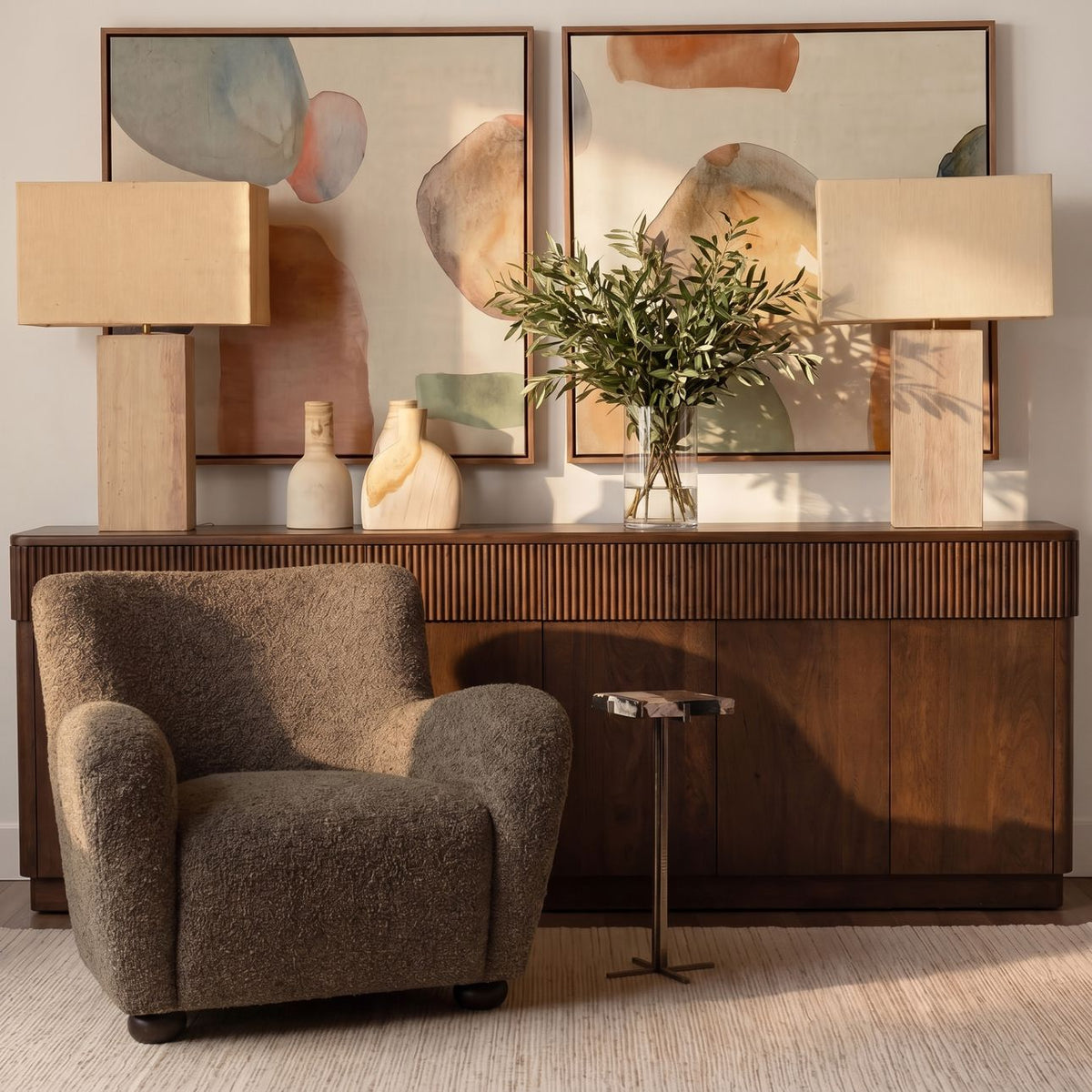 Refined Mango Wood Cabinet