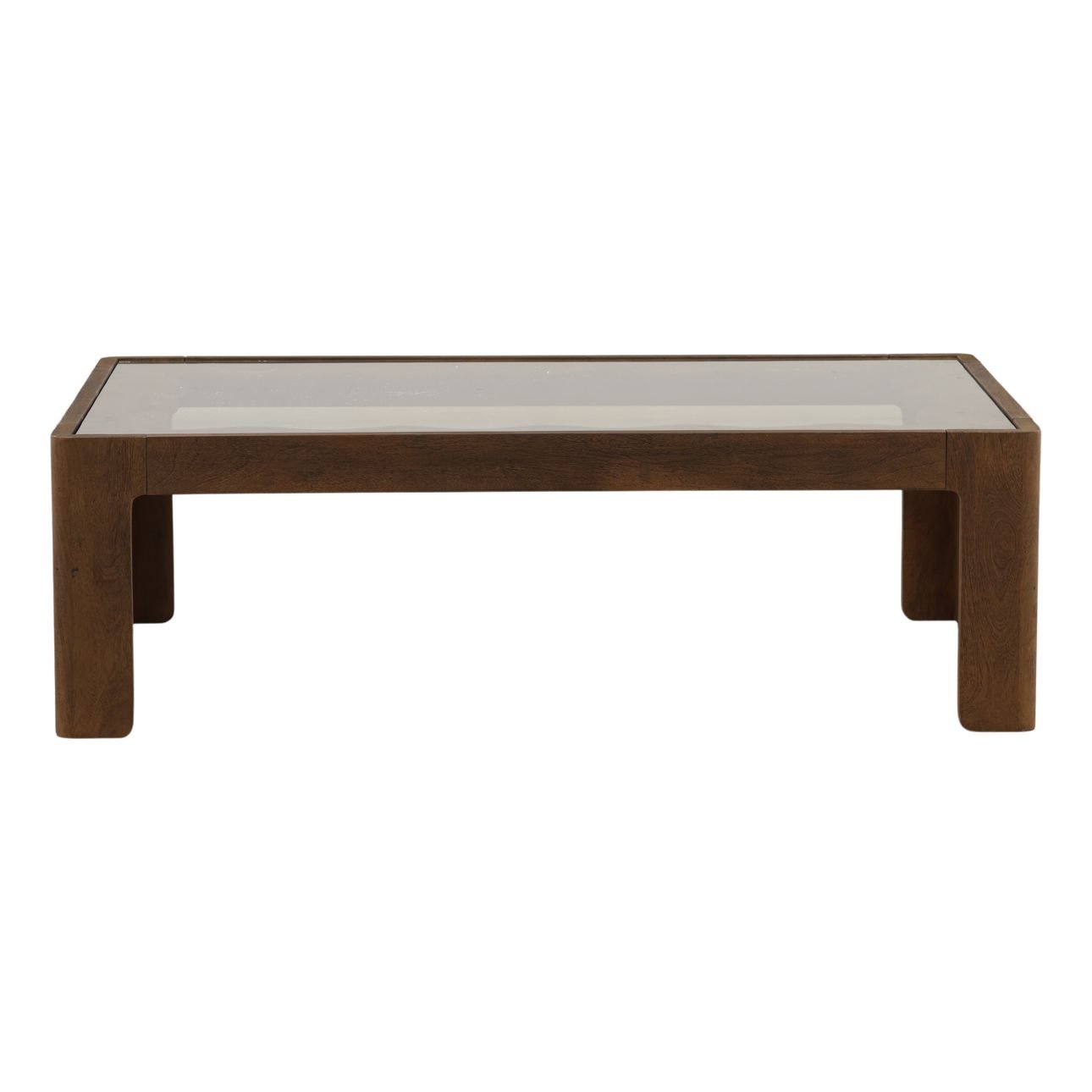 Brown Mango Wood and Glass Table 52 in Wide