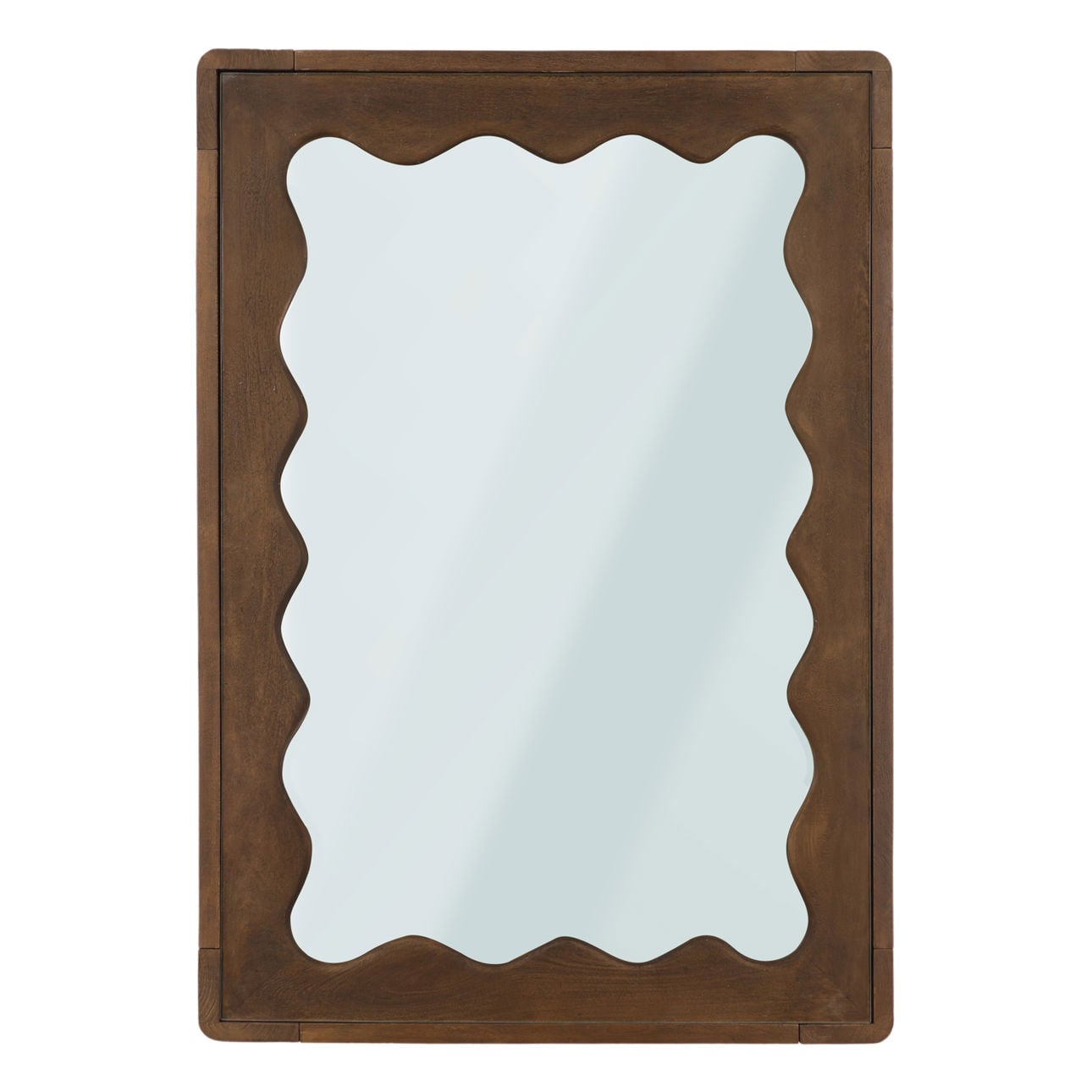 Brown Mango Wood and Glass Table 52 in Wide