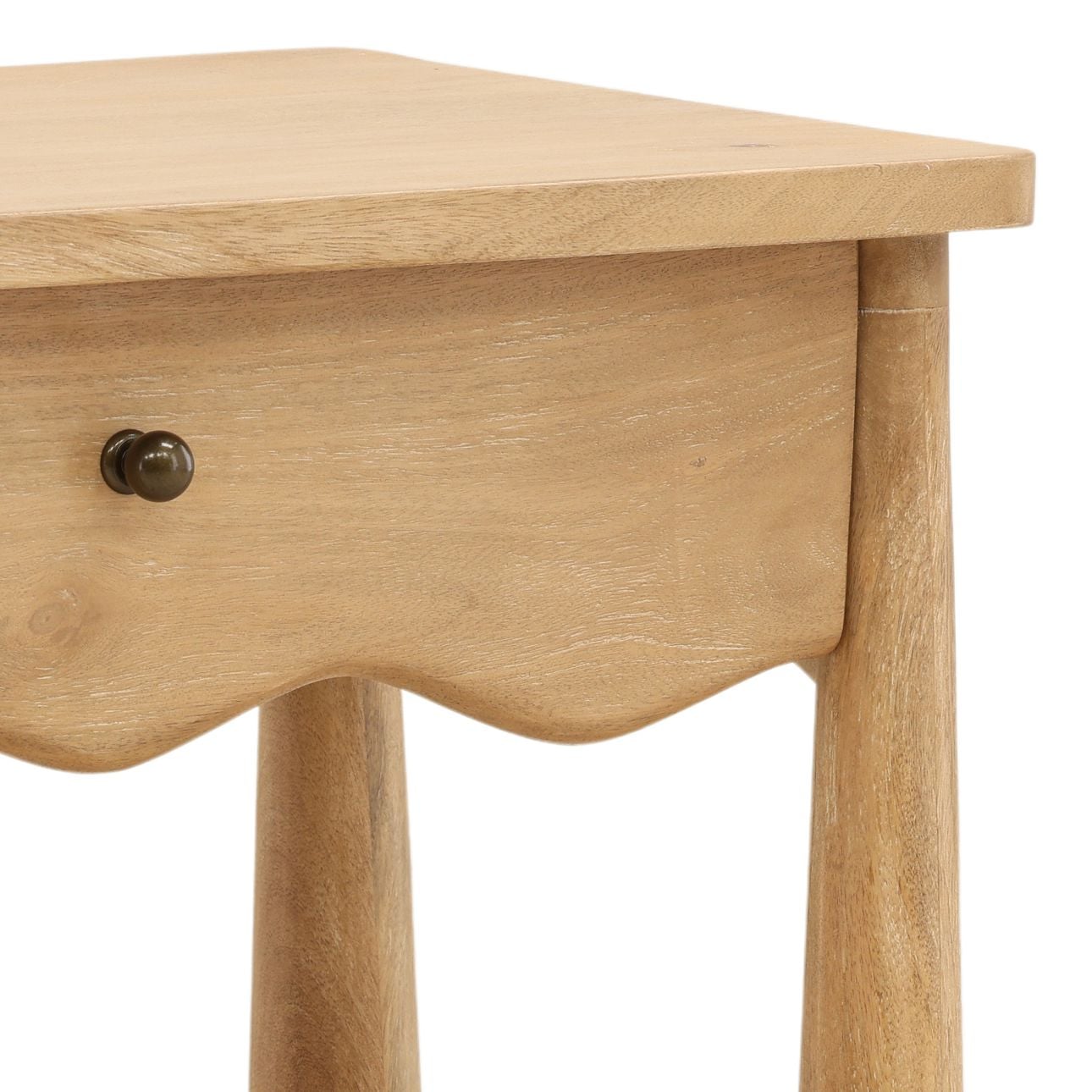 Light Natural Mango Wood Nightstand 27 in Wide
