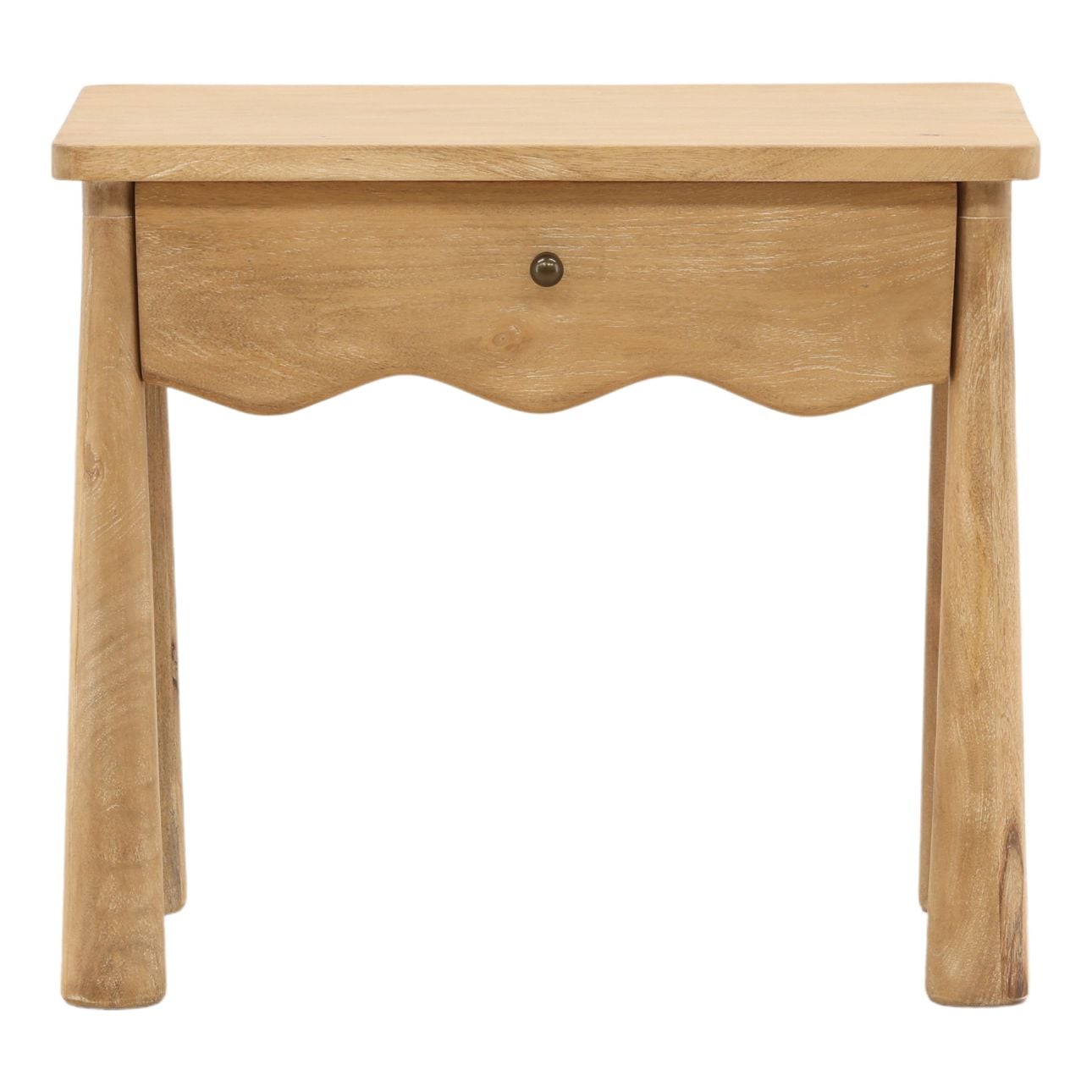 Light Natural Mango Wood Nightstand 27 in Wide