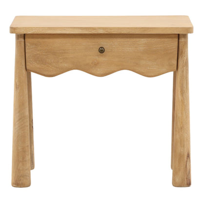 Light Natural Mango Wood Nightstand 27 in Wide