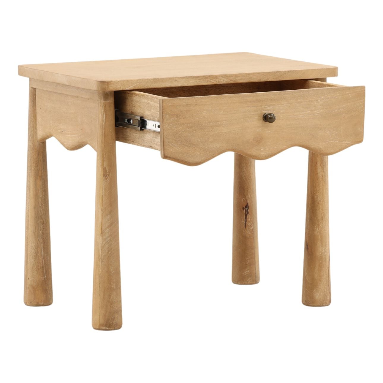 Light Natural Mango Wood Nightstand 27 in Wide
