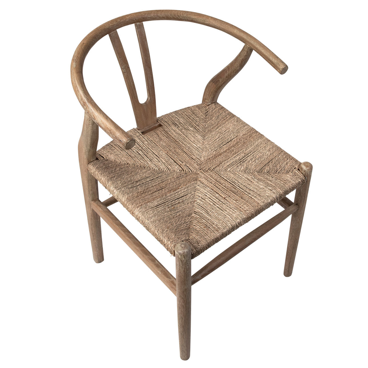 Natural Finish Oak Wood Frame with Seagrass Seat Chair 22 in Wide