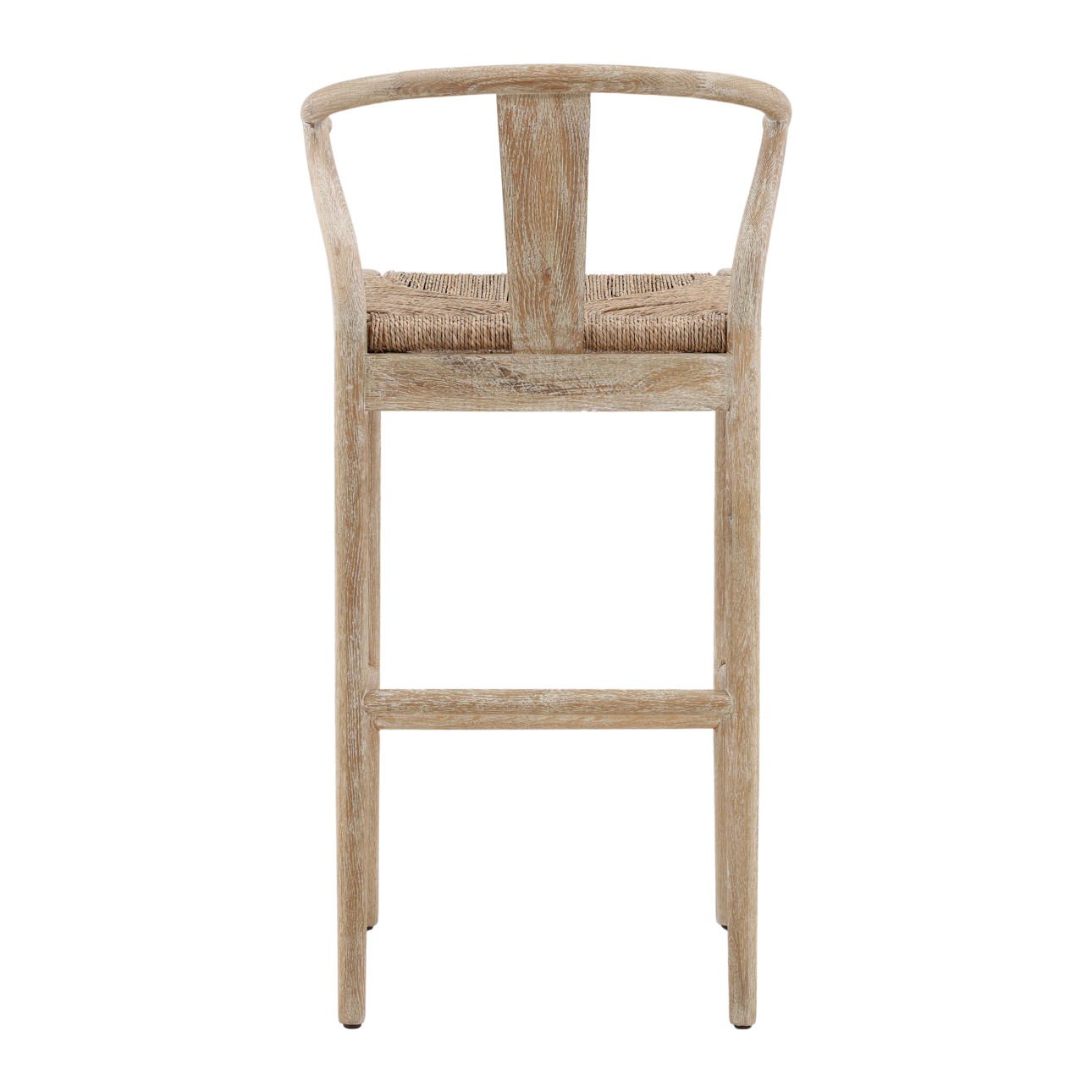 Natural Finish Oak Wood Frame with Seagrass Seat Barstool 21 in Wide