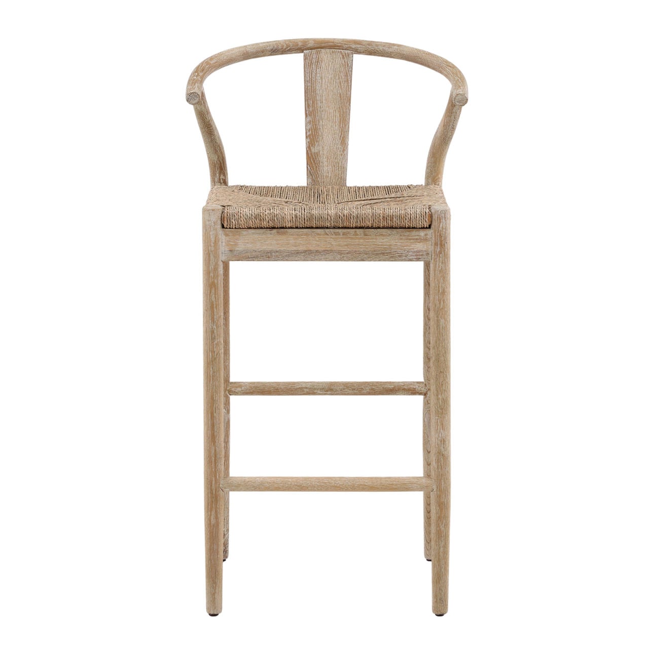 Natural Finish Oak Wood Frame with Seagrass Seat Barstool 21 in Wide