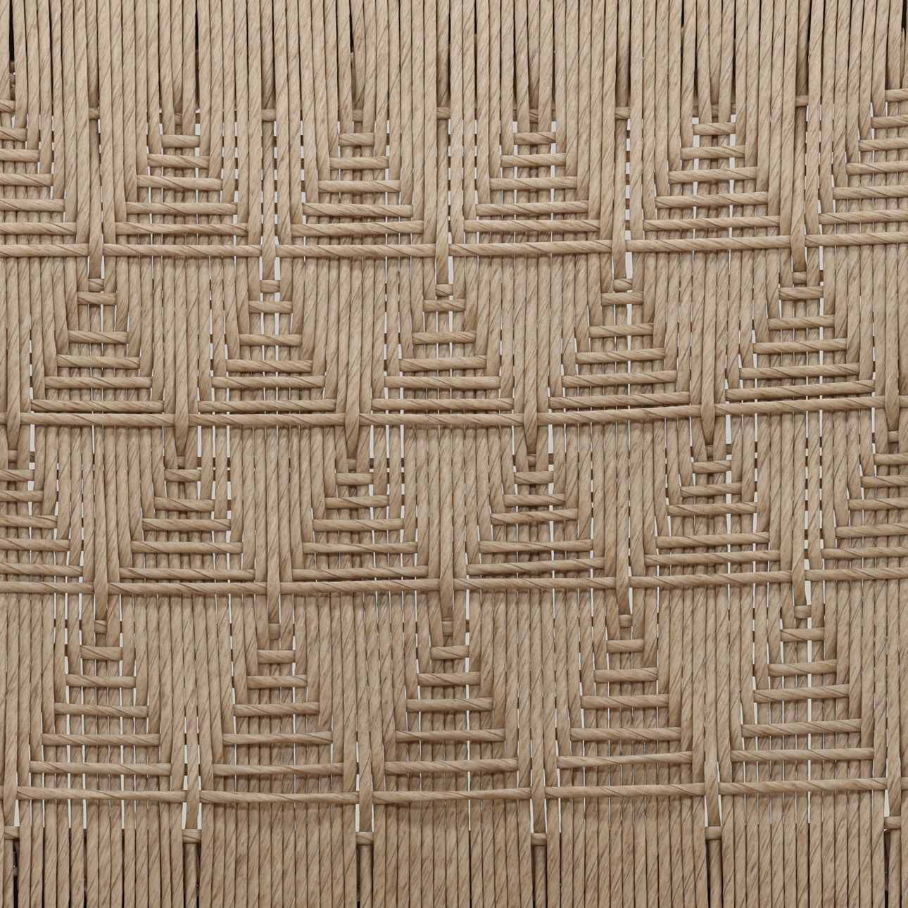 Sand and Black Synthetic Wicker and Teak Wood Chair 21 in Wide