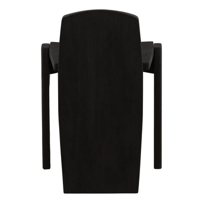 Black Teak Wood Stool 18 in Wide