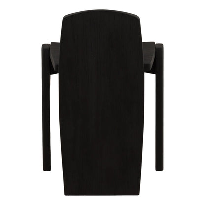 Black Teak Wood Stool 18 in Wide