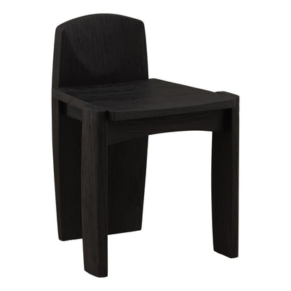 Black Teak Wood Stool 18 in Wide