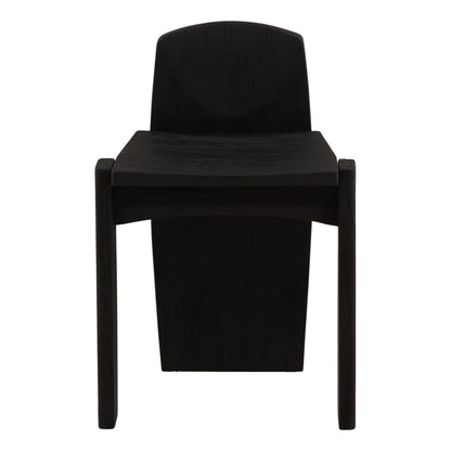 Black Teak Wood Stool 18 in Wide