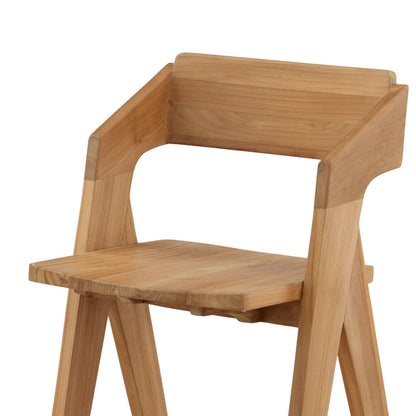 Natural Teak Wood Barstool 20.5 in Wide