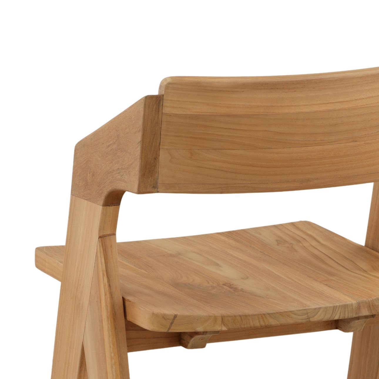 Natural Teak Wood Barstool 20.5 in Wide
