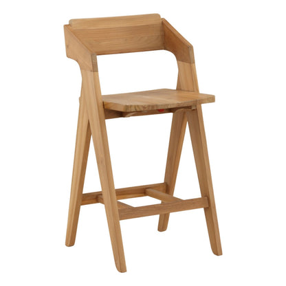 Natural Teak Wood Barstool 20.5 in Wide