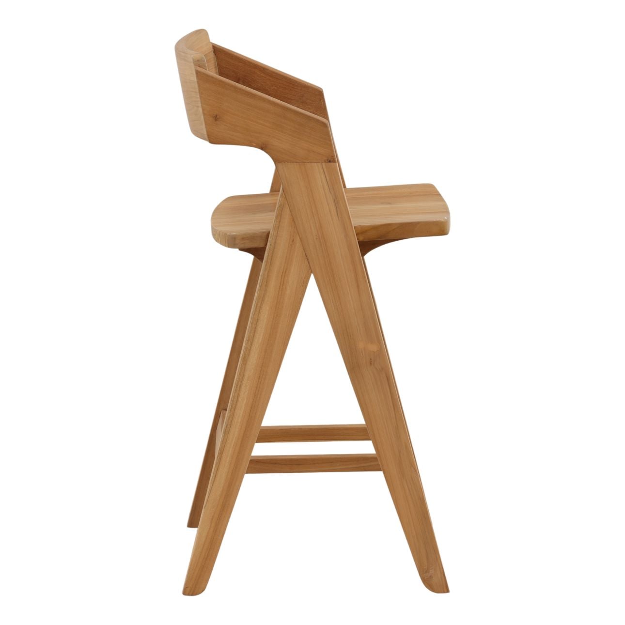 Natural Teak Wood Barstool 20.5 in Wide